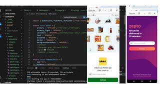 Zepto \u0026 Blinkit App | React Native | Theme Switching Preview