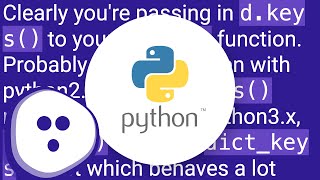 TypeError: 'dict_keys' object does not support indexing