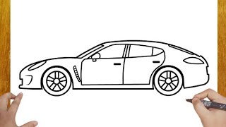 How To Draw PORSCHE PANAMERA - Easy Car Drawing