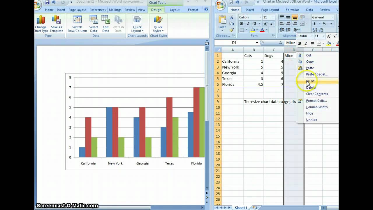 Insert Chart Into WORD Document - YouTube