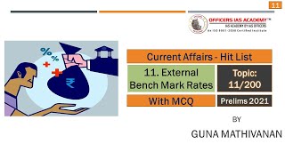 External Benchmark Rates | Topic 11/ 200 | Current Affairs Prelims 2021 | Mr. Guna Mathivanan