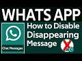 How To Disable Disappearing Messages in Whatsapp   iPhone