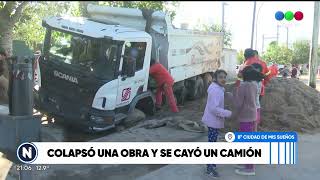 Barrio Ciudad de Mis Sueños   Colapsó una obra y se cayó un camión