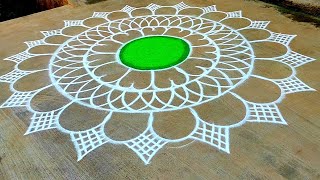 New year rangoli designs/sankranthi chukkala muggulu/pongal spl big rangoli/beautiful rangolidesigns