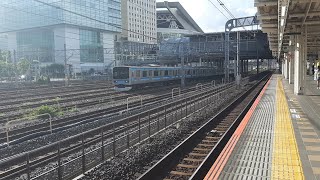 [E231系800番台K1編成東大宮～三鷹自走回送]E231系800番台K1編成(機器更新車)が大宮操車場に到着する動画