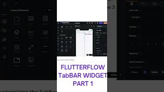 FLUTTERFLOW TABBAR WIDGET PART 1 #flutter #videotutorial #flutterflow #tabbar