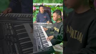 中国父子电子琴精彩合奏【荷塘月色】keyboard music #电子琴演奏 #电子琴音色节奏包 #荷塘月色#keyboard music