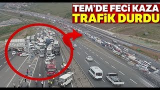 Dilovasın'daki Zincirleme Trafik Kazası Nedeniyle Kilometrelerce Araç Kuyruğu Oluştu