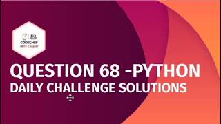Ques 68 | Chef and Two Strings | Python | #CBCDailychallenge.