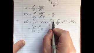 Mean and variance of gamma distribution.