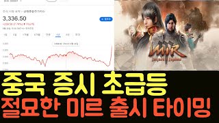 상해지수 8프로대 초급등!  미르4, 미르M 연내 중국 출시! 위메이드에 볕드나?