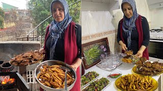 Odun Ateşinde Çok Lezzetli Deniz Balığı~Salata~Evyapımı Şalgam~Sobalı Köy Evi