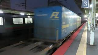 DF200形牽引貨物列車 室蘭本線苫小牧駅通過 JR Muroran Main Line Freight Train