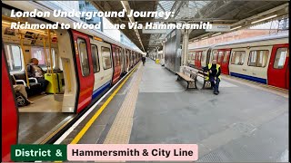 London Underground Journey: Richmond to Wood Lane Via Hammersmith, London 🇬🇧