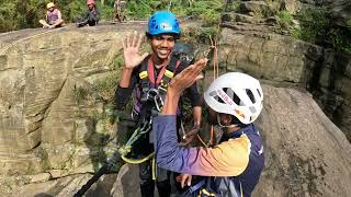 ලක්ෂපාන දියඇල්ලෙන් පහලට පැන්නා 😳 | Laxapana falls sri lanka | Rope Jump  #visitsrilanka