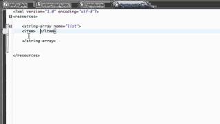 Android Application Development Tutorial - 55 - Setting up a String array resource