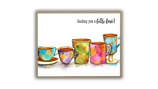 No-Line Watercolor with the August My Monthly Hero Kit - COFFEE themed!