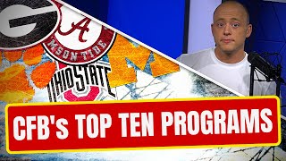 Josh Pate's Top 10 CURRENT College Football Programs (Late Kick Cut)