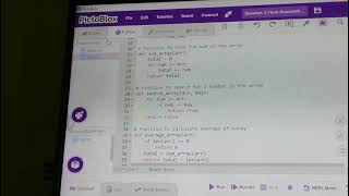 Sesssion 3 Array Operations Program|Python Editor | PictoBlox