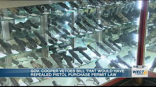 Gov. Cooper vetoes bill that would eliminate sheriffs’ background checks for handguns