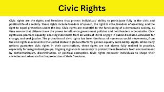 Short Paragraph on Civic Rights