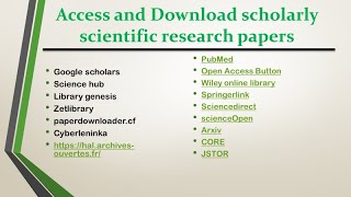 15 ALTERNATIVES TO GOOGLE SCHOLAR AND SCI-HUB