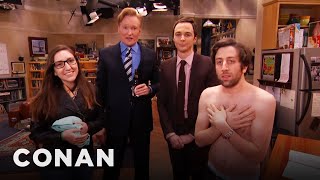 Jim Parsons & Conan Raid The "Big Bang Theory" Set With A Fan | CONAN on TBS