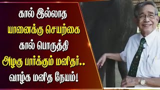 கால் இல்லாத யானைக்கு செயற்கை கால் பொருத்தி அழகு பார்க்கும் மனிதர்..வாழ்க மனித நேயம்!