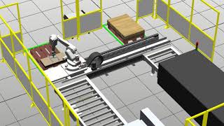 Flexible manufacturing system (Book shelf) simulation in RobotStudio