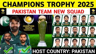 Pakistan New Squad For Icc Champions Trophy 2025 | ICC Champions Trophy 2025 Pakistan Squad |