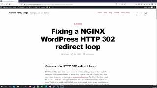 Fixing a Wordpress/NGINX HTTP 302 redirect loop