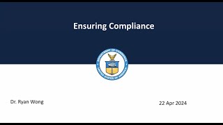 Chapter 10 - Ensuring Compliance