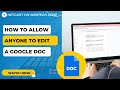 How to Make a Google Doc Editable By Anyone | How to Allow Anyone to Edit a Google Doc?