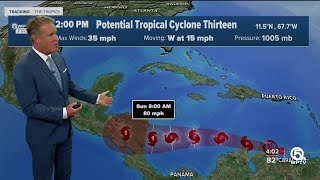 Potential Tropical Cyclone 13, 2 p.m., Oct. 6, 2022