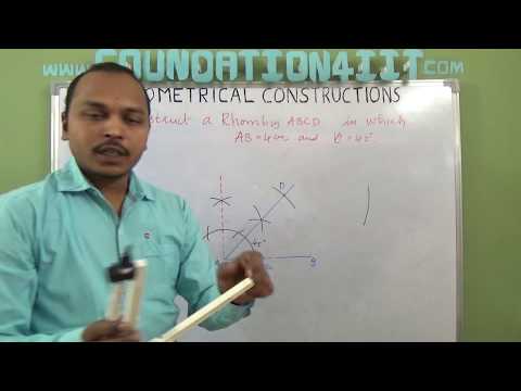 How to Construct a Rhombus When its one side and one angle are given How to Construct a Rhombus When its one side and one angle are given