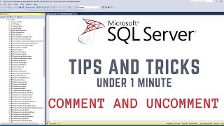 Great trick to comment and uncomment in SQL SERVER MANAGEMENT STUDIO 😬 #SQL #sqlserver #database