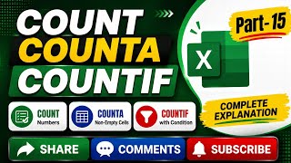 COUNT vs COUNTA vs COUNTIF in Excel | Complete Explanation 🔥 | Excel Tutorial Part-15