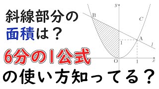 【6分の1公式】放物線と直線で囲まれた図形の面積【高校数学】