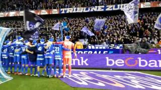 The fans and the players of KRC Genk singing Christmas song after the match!