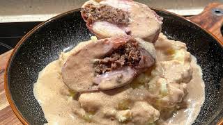 HOMEMADE CHICKEN BALMORAL - SCOTTISH RECIPE - WITH CREAMY MASH AND SMOOTH PEPPERCORN SAUCE