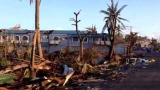 The massive destruction brought about by typhoon Yolanda.