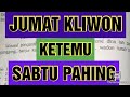 WETON JODOH JUMAT KLIWON DAN SABTU PAHING||PRIMBON