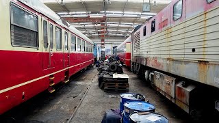 Inside Brno, Dolni Steam Shed (Czech Republic) \u0026 Ride behind a Grumpy Diesel - Ivančice to Brno