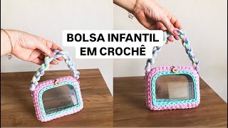 Bolsa infantil em crochê com acrílico - Bolsa colorida