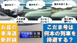 【検証】お盆の東海道新幹線こだま号は、何本の列車に抜かれる？