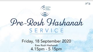 Pre - Rosh Hashanah Service