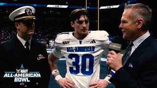 Patriots' Joe Cardona welcomes DE Garrison Dibble to Navy | Navy All-American Bowl 2025 | NBC Sports