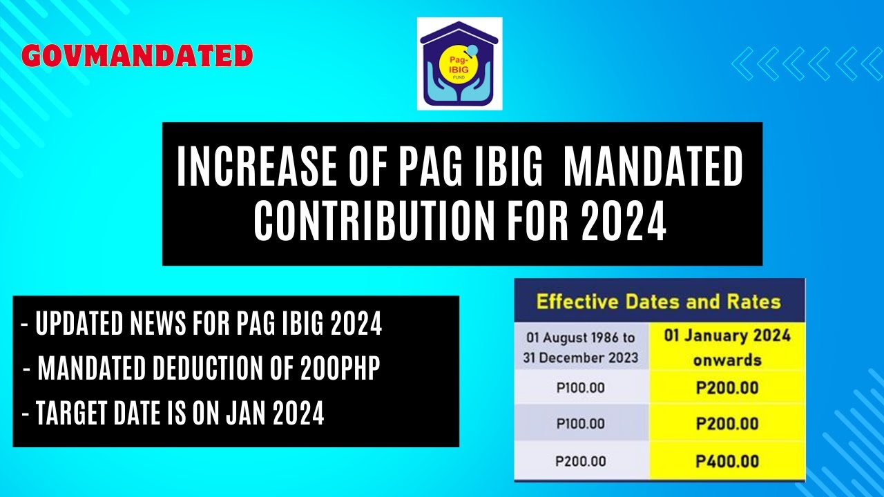 Increasing Of Pag Ibig Mandated Contribution In 2024 | Pagtaas Ng Pag ...