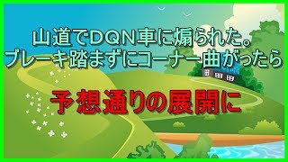 【スカッとする話】山道でＤＱＮ車に煽られた。ブレーキ踏まずに急ハンドル切ったら予想通りの展開に・・・ （スカッとRoom）