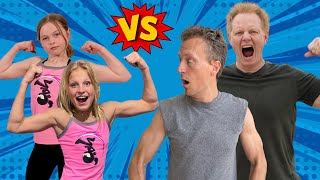 Dads VS Daughters! Who is Stronger? Payton \u0026 Salish Team Up!